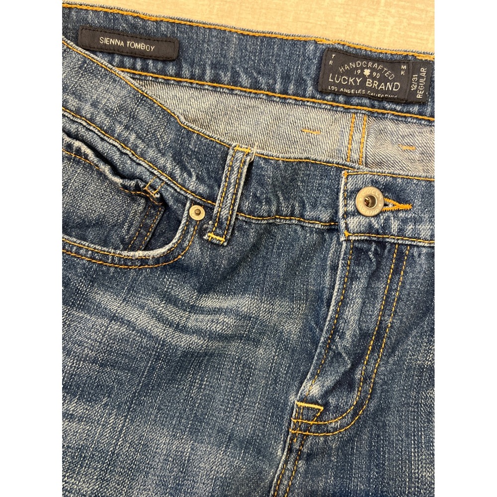 Lucky Brand Sienna Tomboy Straight Leg‎ Distressed Jeans 12/31 Regular